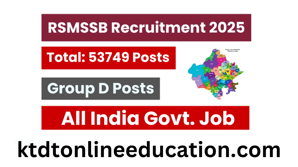 RSMSSB Group D Recruitment 2025: Notification Out for 53,749 Posts, Apply Online