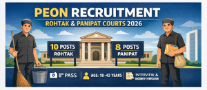 Rohtak & Panipat Court Peon Recruitment 2026 – Apply Offline for 18 Posts