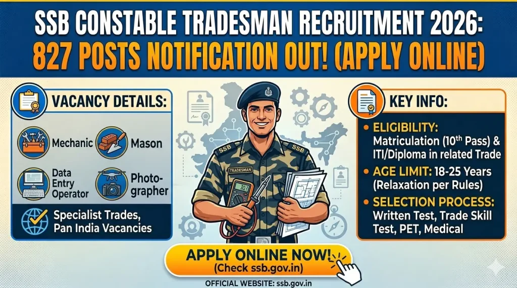 SSB Constable Tradesman Recruitment 2026