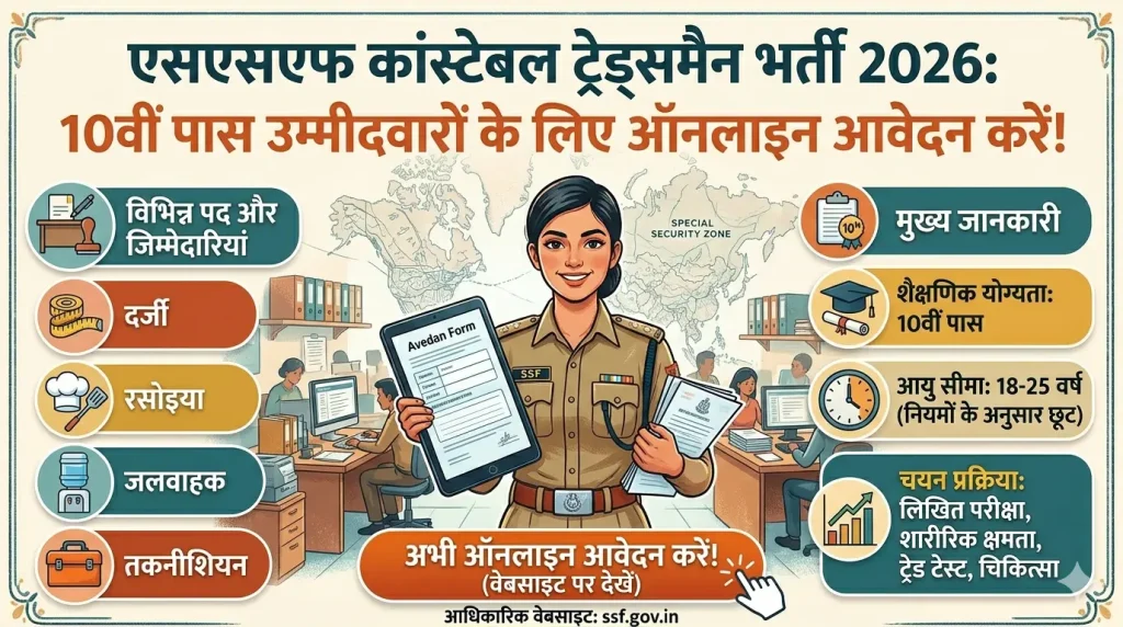 SSF Constable Tradesman Recruitment 2026: Apply Online for 10th Pass Candidat