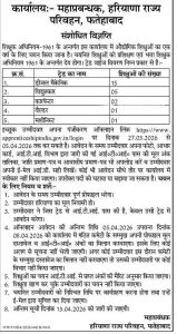 Fatehabad Roadways Apprentice 2026