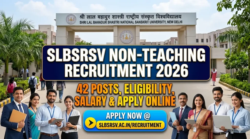 SLBSRSV Non-Teaching Recruitment 2026: 42 Posts, Eligibility, Salary & Apply Online